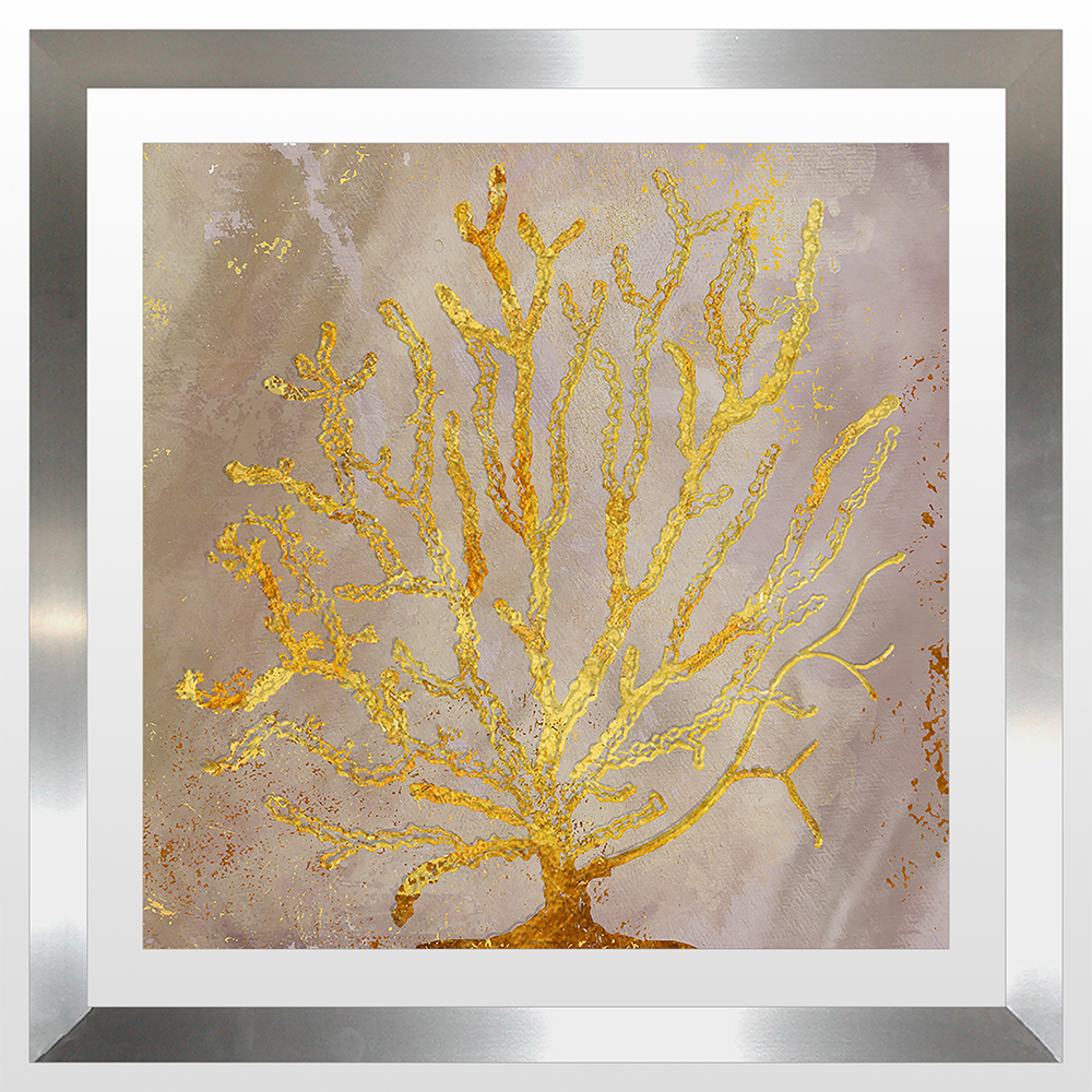 BY Jodi "Sea Coral 2" Framed Plexiglass Wall Art Framed