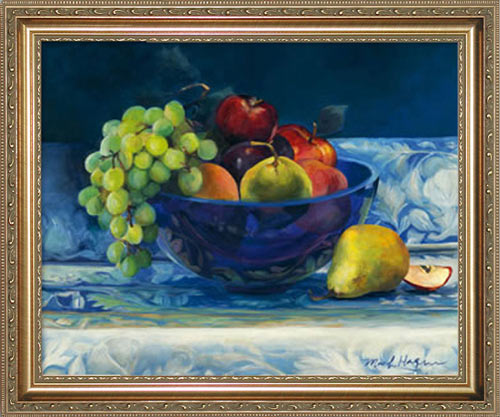 Fruit in Cobalt Bowl