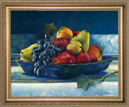Blue Plate with Fruit