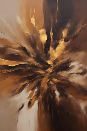 Abstract Brown and Gold Painting