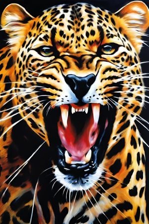 Leopard Roaring