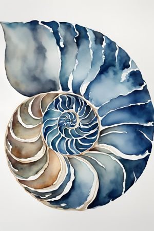 Nautilus Shell Art Poster and Canvas Print