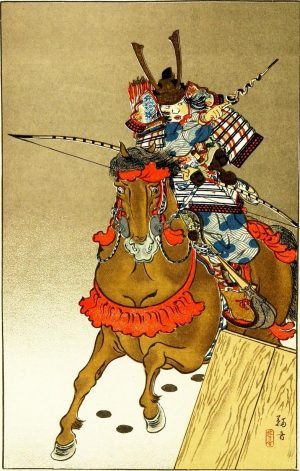 Japanese War Horse Painting print framed poster and canvas wall art