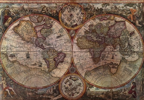 World Map Brown