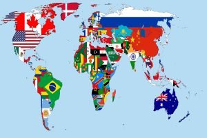 World Map with Flags