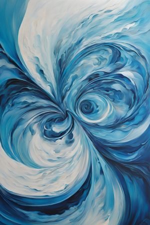blue illusion print on canvas set of 4