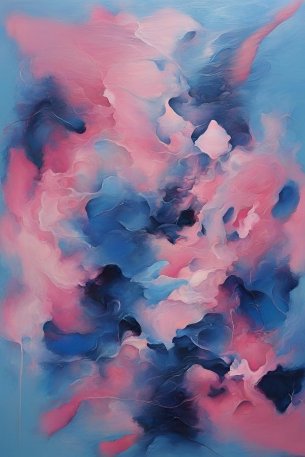 Abstract Blue and Pink Wall Art