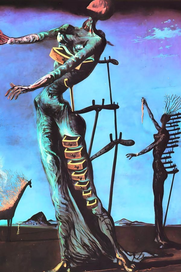 Burning (flaming) Giraffe Salvador Dali poster and canvas art print