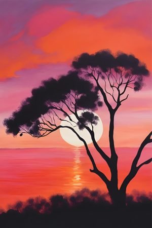 Eucalyptus Silhouette poster and canvas print