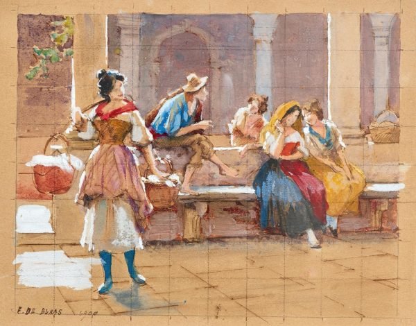 Gossip Eugen Von Blaas painting poster and canvas art print