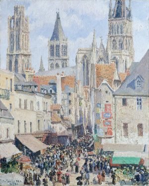 Grocery Street Rouen Camille Pissarro poster and canvas art print