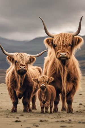 Highland Cow Family Portrait