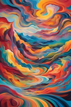 Immersed Abstract Landscape Painting canvas and poster wall art print