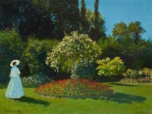 Lady in the Garden Claude Monet art print