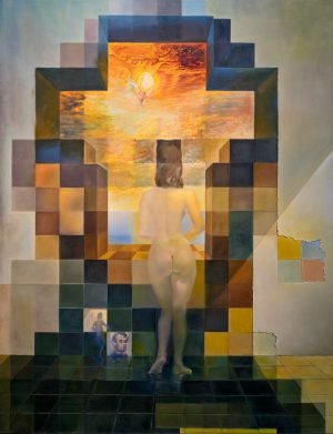 Portrait of Abraham Lincoln Salvador Dali, gala contemplating the mediterranean sea, lincoln mosaic poster and canvas print