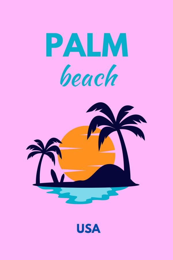 Preppy Palm Beach poster and canvas print