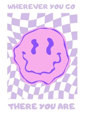 Preppy Smiley Face poster - canvas print