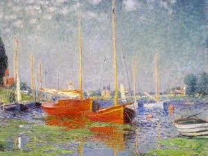 Red Boats at Argenteuil Claude Monet poster and canvas art print