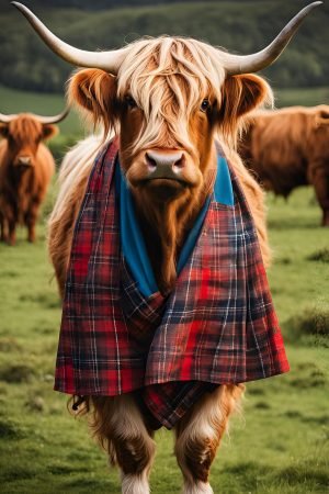 Scottish Highland Cow canvas and poster framed wall art print