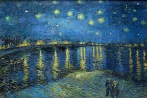 Starry Night Over the Rhone print Vincent Van Gogh poster and canvas framed art