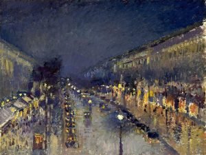 The Boulevard Montmartre at Night Print Camille Pissarro canvas and poster wall art