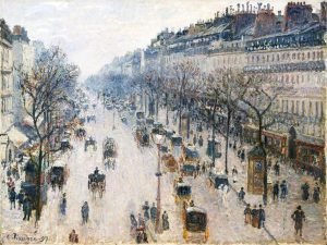 The Boulevard Montmartre on a Winter Morning Camille Pissarro canvas and poster print