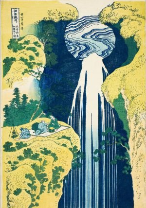 The waterfall of Amida behind the Kiso Road Katsushika Hokusai