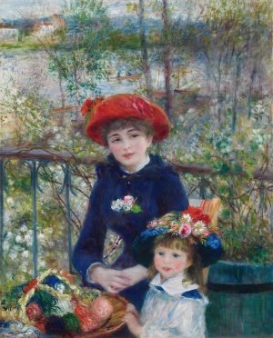 Two Sisters On the Terrace Print Pierre Auguste Renoir