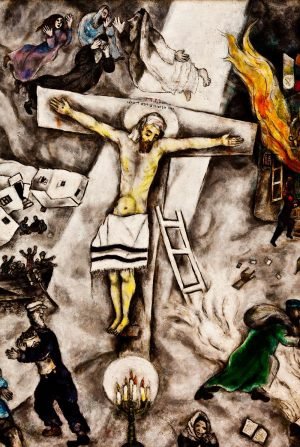 White Crucifixion Marc Chagall poster and canvas print