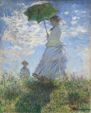 Woman with a Parasol Madame Monet and Her Son Claude Monet Art Print