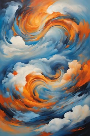 abstract circling skies canvas and poster print