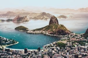 Aerial view of Rio de Janeiro Brazil Poster