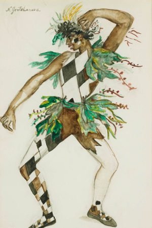 African Dancer Painting Léon Bakst Costume design framed poster and canvas art print