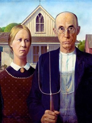 American Gothic Painting Print Grant Wood framed canvas and posters