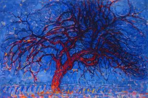 Avond Evening the Red Tree Piet Mondrian poster print and canvas wall art