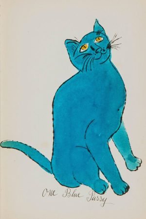 Blue Cat Print Andy Warhol Framed poster and canvas art