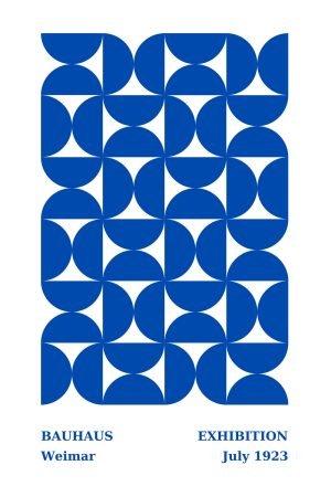 Blue Semicircles Bauhaus Exhibition Poster