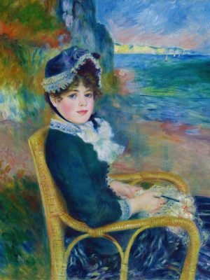 By the Seashore Pierre Auguste Renoir​ painting canvas print and framed poster