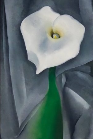 Calla Lily on Grey Painting Print Georgia O'Keeffe Canvas wall art and framed poster