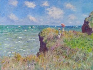 Cliff Walk at Pourville Claude Monet impressionist art painting canvas print and framed posters