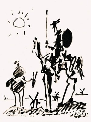 Don Quixote Print Pablo Picasso poster and framed canvas wall art