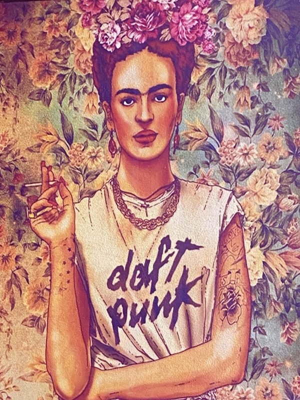 Frida Kahlo Daft Punk print poster and framed canvas wall art