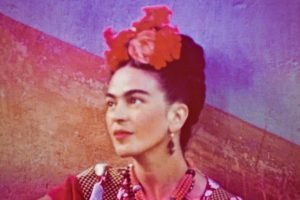 Frida Kahlo with Red Headband Photo Poster and framed canvas print