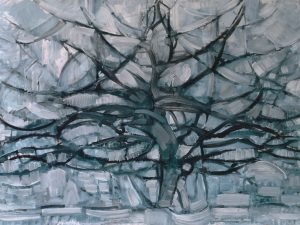 Gray Tree Piet Mondrian painting framed poster and canvas art print