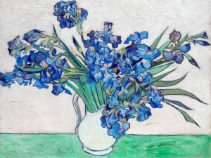 Irises in a Vase Painting Van Gogh Art Print