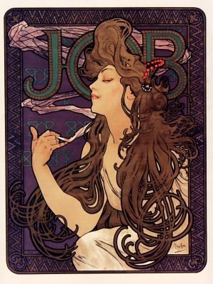 Job Cigarettes Art Nouveau Advertisement Poster Alphonse Mucha