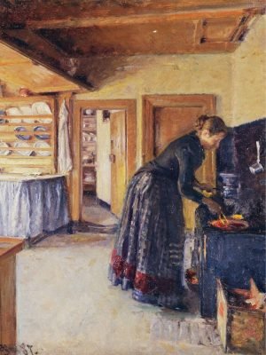 Kitchen with the artist’s Wife Viggo Johansen