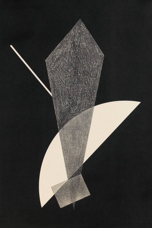 Konstruktion V Black White Bauhaus Print László Moholy-Nagy