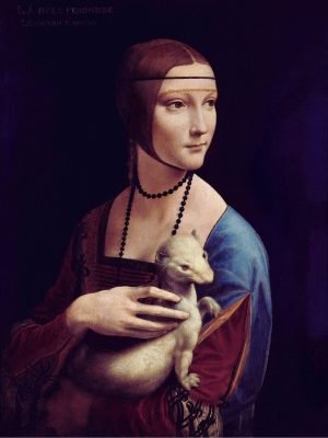 Lady with an Ermine Painting Print Leonardo da Vinci canvas wall art and framed poster