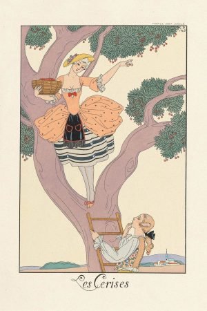 Les Cerises (Cherries) George Barbier art deco painting framed posters and canvas wall art
